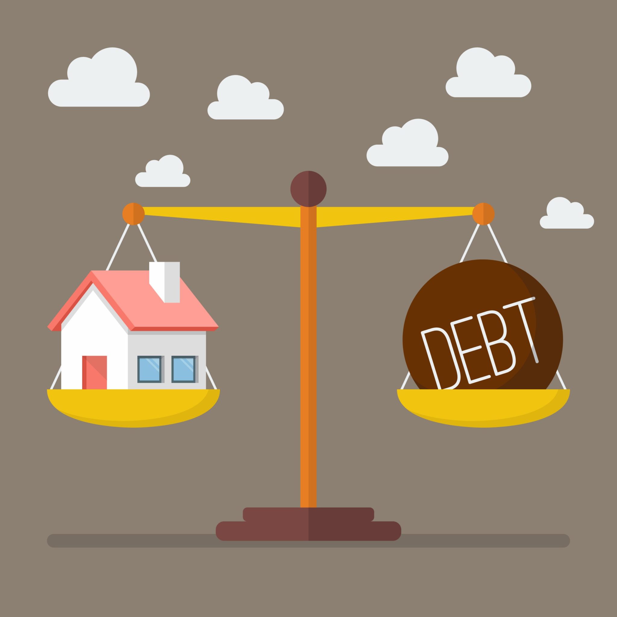 Good Debt House and debt balance on the scale
