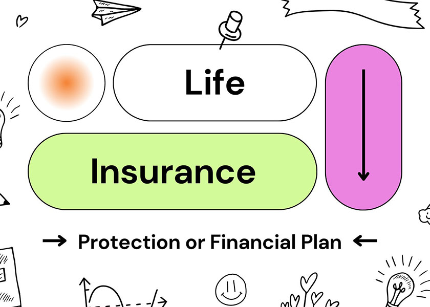 Life insurance with cute drawings